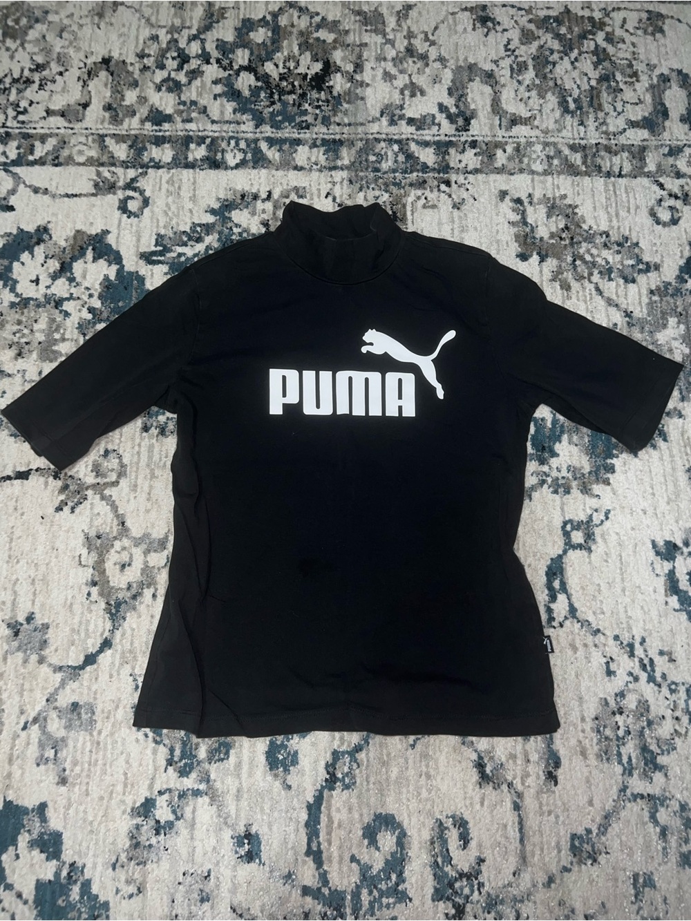Puma Black Short Sleeve Logo Tee